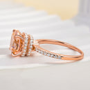 Stylishwe 3.2カラット 合成モルガナイト ローズゴールド  クッションカット 婚約指輪