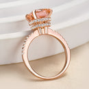 Stylishwe 3.2カラット 合成モルガナイト ローズゴールド  クッションカット 婚約指輪