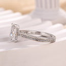 Stylishwe  4.0カラット華奢ラディアントカット ホワイトゴールド 婚約指輪