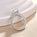 Stylishwe  4.0カラット華奢ラディアントカット ホワイトゴールド 婚約指輪