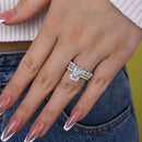 Stylishwe 3.3カラット クリア ラディアントカット セットリング