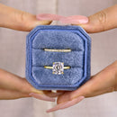 Stylishwe 3.0カラット イエローゴールド クッションカット 指輪セット