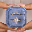 Stylishwe エレガント  2.2カラット ペアカット ピンクゴールド スターリングシルバー セットリング