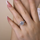 Stylishwe 4.0 Carat Delicate 4 Prong Round Cut Engagement Ring Sterling Silver 