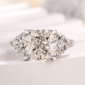 Stylishwe  4.0カラットスリーストーン ラディアントカット 婚約指輪