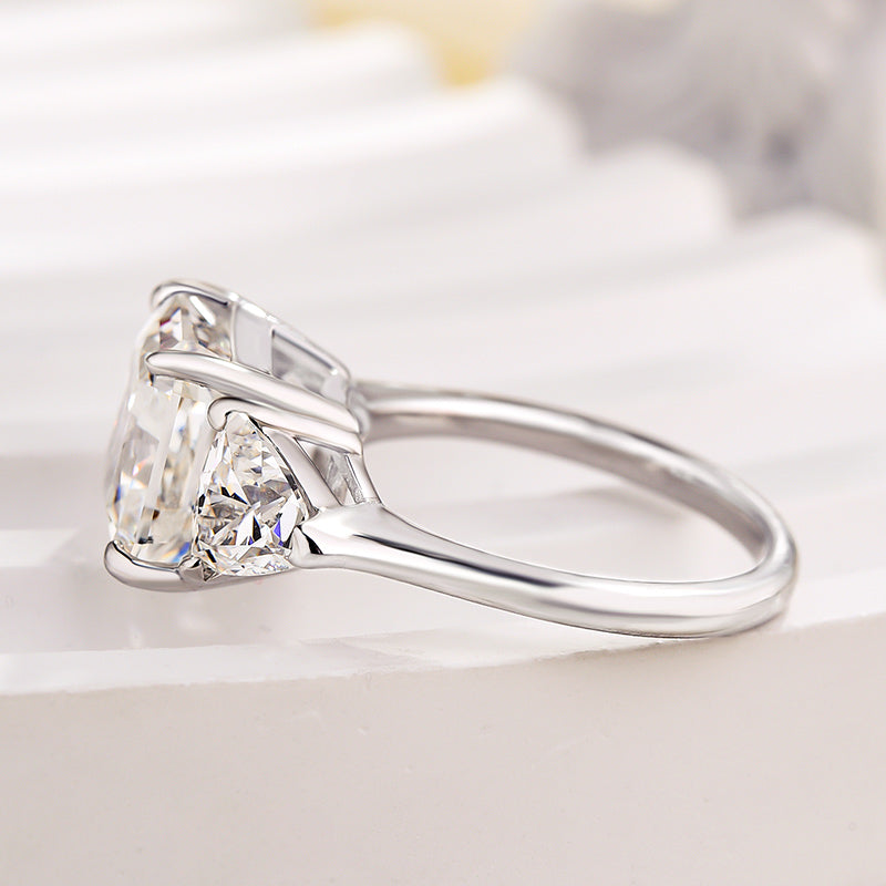Stylishwe  4.0カラットスリーストーン ラディアントカット 婚約指輪