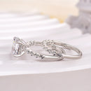 Stylishwe  クラシック  2.0カラット クッションカット 指輪セット