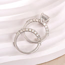 Stylishwe  クラシック  2.0カラット クッションカット 指輪セット