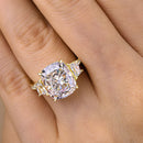 Stylishwe 4.0 Carat Two Tone Yellow Gold Oval Cut Engagement Ring 