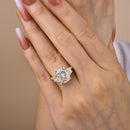 Stylishwe 4.0 Carat Two Tone Yellow Gold Oval Cut Engagement Ring 