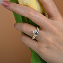 Stylishwe 2.0 Carat Yellow Gold Round Cut Ring Set 