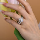 Stylishwe 2.20カラット ヘイロー ペアーカット 指輪セット