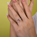 Stylishwe 4.0カラット 合成モルガナイト クッションカット 2連 セットリング