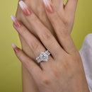 Stylishwe 2.0カラット オーバルカット 指輪セット