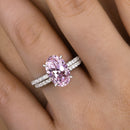 Stylishwe 3.5 carat oval cut pink sapphire sterling silver 