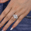 Stylishwe 2.0カラット オーバルカット 指輪セット