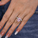 Stylishwe 3.5 carat oval cut pink sapphire sterling silver 