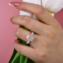 Stylishwe 3.30ct Rose Gold Round Cut Ring Set Sterling Silver 