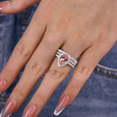 Stylishwe 3.0カラット ペアシェイプ 合成モルガナイト セットリング スターリングシルバー