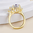 Stylishwe 4.0 Carat Two Tone Yellow Gold Oval Cut Engagement Ring 