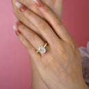 Stylishwe  5.5カラット イエローゴールド クッションカット 婚約指輪