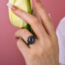 Stylishwe 2.0カラット ブラックゴールド アレキサンドライト 婚約指輪