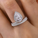 Stylishwe  2.5カラット ペアカット ホワイトゴールド 婚約指輪