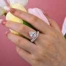 Stylishwe  2.5カラット ペアカット ホワイトゴールド 婚約指輪