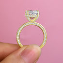 Stylishwe  5.5カラット イエローゴールド クッションカット 婚約指輪