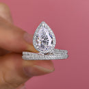 Stylishwe  2.5カラット ペアカット ホワイトゴールド 婚約指輪