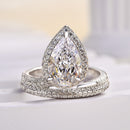 Stylishwe  2.5カラット ペアカット ホワイトゴールド 婚約指輪