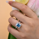 Stylishwe Halo 4.0 Carat Aquamarine Ring 