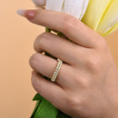 Stylishwe  1.3カラット イエローゴールド ラウンドカット  エタニティリング