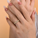 Stylishwe  1.3カラット イエローゴールド ラウンドカット  エタニティリング