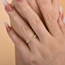 Stylishwe  0.3カラット イエローゴールド ラウンドカット  オープン エタニティリング