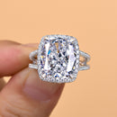 Stylishwe 9.0カラット ヘイロー クッションカット 婚約指輪