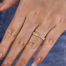 Stylishwe  1.3カラット イエローゴールド ラウンドカット  エタニティリング