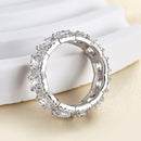 Stylishwe 4.8カラット クッションカット ホワイトゴールド シルバー 結婚指輪