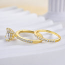 Stylishwe クラシック 1.5カラット イエローゴールド クッションカット シルバー セットリング