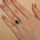 Stylishwe  2.5カラット ブラックストーン  コフィンカット指輪セット