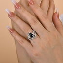 Stylishwe  2.5カラット ブラックストーン  コフィンカット指輪セット