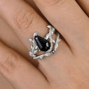 Stylishwe  2.5カラット ブラックストーン  コフィンカット指輪セット