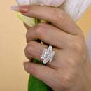 Stylishwe  2.5カラット エレガントホワイトゴールド クッションカット 婚約指輪