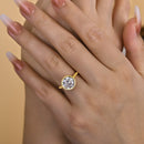 Stylishwe  2.5カラット イエローゴールド ラウンドカット 婚約指輪