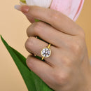 Stylishwe  2.5カラット イエローゴールド ラウンドカット 婚約指輪