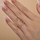 Stylishwe  0.2カラット  ピンクゴールド ラウンドカット エタニティリング