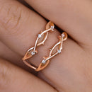 Stylishwe  0.2カラット  ピンクゴールド ラウンドカット エタニティリング