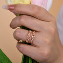 Stylishwe  0.2カラット  ピンクゴールド ラウンドカット エタニティリング