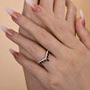 Stylishwe  0.5カラット  ピンクゴールド マーキスカット ブラックストーン エタニティリング