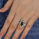 Stylishwe  2.5カラット ブラックストーン  コフィンカット指輪セット